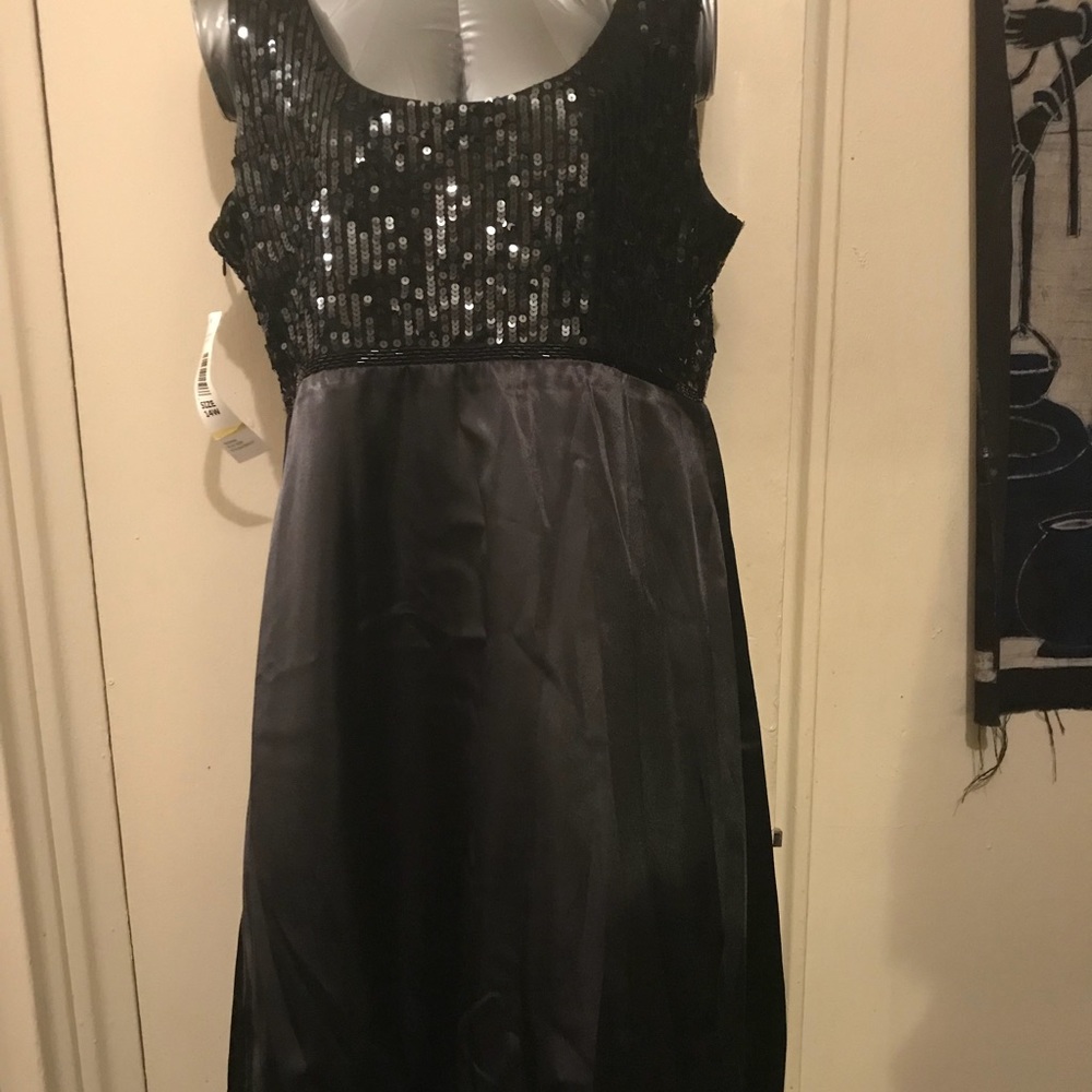 Marina Sequined & Satin Balloon Bottom Dress